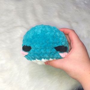 🆕 Teal Handmade Crochet Whale Plush